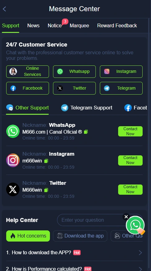 M666 Customer support